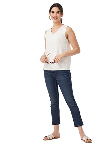 Image of FYLTR Women's 100% Cotton Sleeveless | V-Neck Regular Fit Top | Western Tops for Women