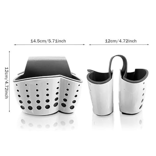 Sink Sponge Holder, Plastic Kitchen Sink Caddy, Saddle Faucet Sponge Caddy with Drain Hole, Kitchen Sink Sponge Holder for Brushes, Sponges, Soap, Utensils, Kitchen Sink Caddy