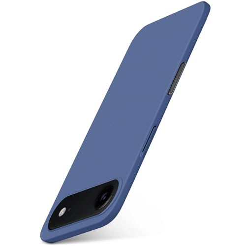 Coque rigide fine minimaliste bleu mat pour iPhone Air