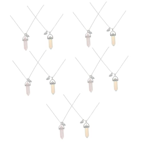 Collier hexagonal couple magnétique Abaodam en cristal 5 paires