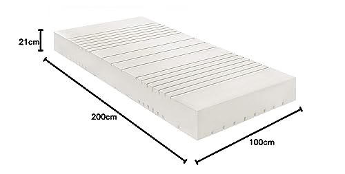 Kaltschaummatratze 100 x 200 cm mit 7 Zonen und zwei Härtegraden