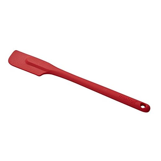 MASTRAD F10315 Demi-Spatule - Maryse - Pâtisserie Desserts Nappage - Unibloc - En Silicone - Ne Raye Pas Les Casseroles - Rouge