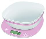 TERRAILLON MACARON ROSE-BOL - Balanza de cocina con botón ON/OFF - TARA & UNIT - Pantalla LCD, capacidad 1 - 5 l, capacidad de carga 5 kg, color: Rosa