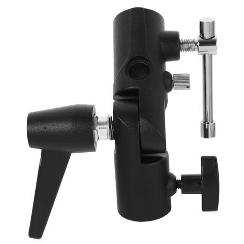 NUOBESTY Soporte para Flash De Aluminio Resistente Adaptador Giratorio con Abrazadera para Paraguas Compatible con Trípodes y Luz De Fotografía Portátil