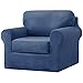 KYJSW Pokrowiec na sofę 1/2/3-osobowa sofa pokrowce na poduszki oparcie aksamit rozciągliwy poliester, łatwe dopasowanie sofa pokrowiec na kanapę (ciemnoniebieski, 1-osobowy-3-osobowy)