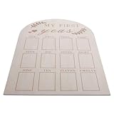 ROMISBABA Fotorahmen für Meilensteine Erstes Lebensjahr 12 Monate Erinnerungsbilderrahmen für Neugeborene Kinderzimmerdeko