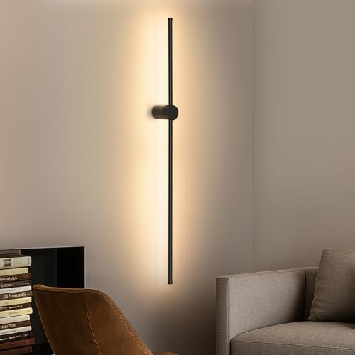 ZMH Wandlampe Led Wandleuchte Innen - 100CM Lang Schwarz Flurlampe Modern Design Wohnzimmer Wandbeleuchtung Warmweiß 3000K Indirekt Küche Beleuchtung für Schlafzimmer Flur Treppenhaus Bett ZMH Wandlampe Led Wandleuchte Innen - 100CM Lang Schwarz Flurlampe Modern Design Wohnzimmer Wandbeleuchtung Warmweiß 3000K Indirekt Küche Beleuchtung für Schlafzimmer Flur Treppenhaus Bett