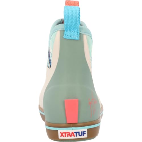 Image of XTRATUF 6 inch Women's Ankle Deck Boot Guy Harvey - Lightweight, 100% Waterproof Rubber Footwear - Non-Marking, Slip-Resistant Outsole - Moisture-Wicking Liner