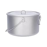 Campura Titan Topf 1950ml - Ultraleicht (148g), robust & hitzebeständig, Kompakt mit Henkel & Isolierbeutel - Ideal für Wandern, Outdoor Camping, Survival & Bushcraft
