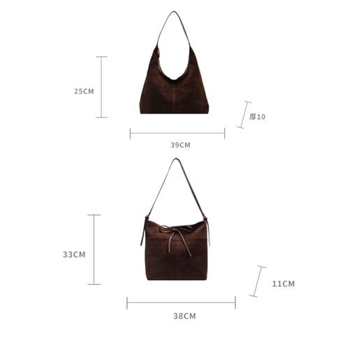Suede Bag Women - Trendy Brown Suede Tote, Adjustable Crossbody and Hobo Shoulder Bags for Travel & Everyday Use2