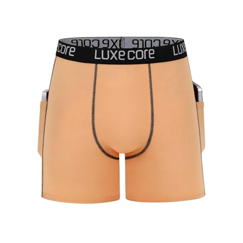 4 Pack Men's Underwear with Pockets, Comfortsoft Moisture-Wicking Boxer Briefs, Multiple Colors(S-XXL)3