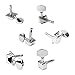 Swhmc 3R3L Guitar Tuning Pegs Machine Heads, Silver Zinc Alloy Semi-closed Tuners for Acoustic & Classical Guitar, Chrome-Plated Gear with Anti-Corrosion