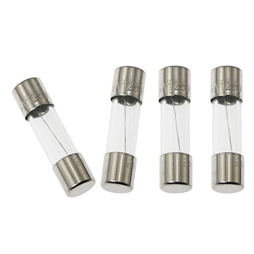 ToToT 25pcs 5x20mm Glass Tube Fuse Tube 6.3A Fast-Blow Glass Safety Tube for Electrical Appliances, Household Appliances, Cars