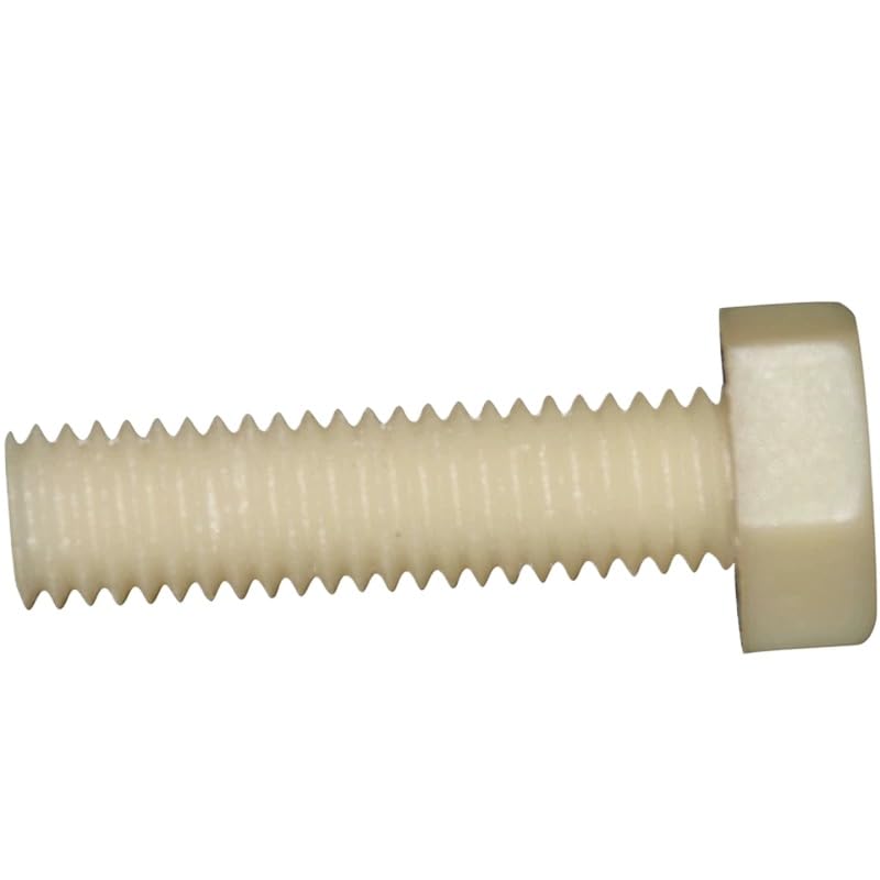 M3-M20 White Plastic Nylon Hexagon Bolts Hex Head Cap Screws DIN933 (10,M18 x 100mm)