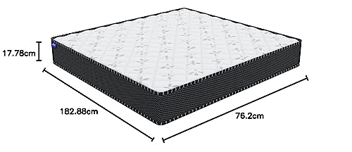Image of Comforto Hybrid Mattress | Pocket Spring with Memory Foam (72 x 30 x 7 Inches, White)