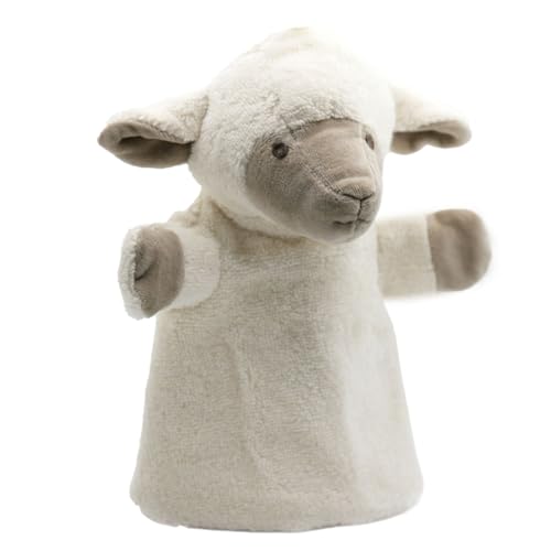 Cute Since 1999 Ecru Lamm Handpuppe für Kinder ab 0 Monate - Biologische Handpuppe für Junge & Mädchen - Sachen & Geschenk für Neugeborene - Lamm für Puppentheater Kinder - 26 x 20 cm