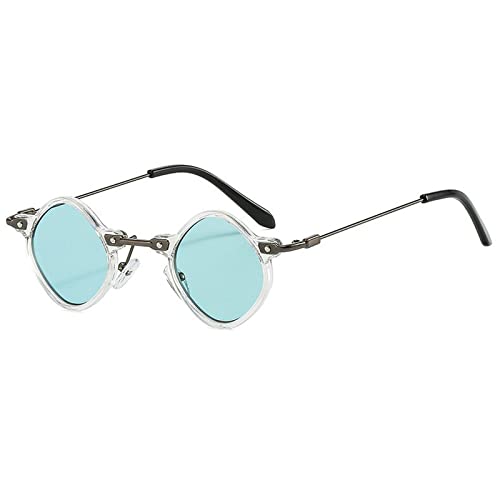 COTIA Retro Polygon Small Square Sunglasses Women Fashion Clear Ocean Lens Shades UV400 Men Punk Sun Glasses