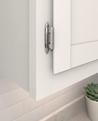 Amerock | Cabinet Hinge | Variable Overlay Hinge With Reverse Bevel | Polished Chrome | 2 Pack | Self-Closing Hinge | Face Mount Hinge | Cabinet Door Hinge #TOP1