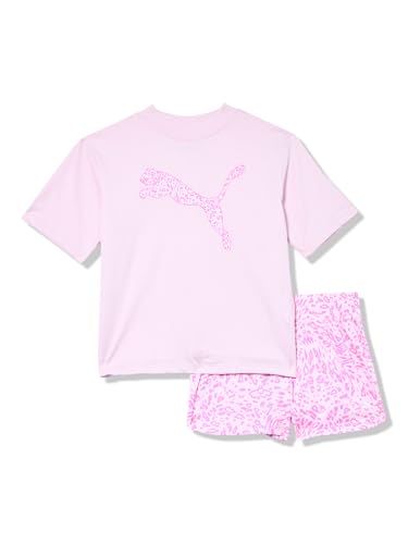 Image of PUMA Girls' 2pc Jersey SS Tee & French Terry Short Set