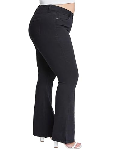 YMI Women's Plus Size Hyperdenim Super Stretchy Flare Jeans2