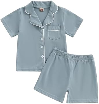 Balaflyie Toddler Baby Pajama Set Boy Girl Short Sleeve Shirt&Shorts Pjs