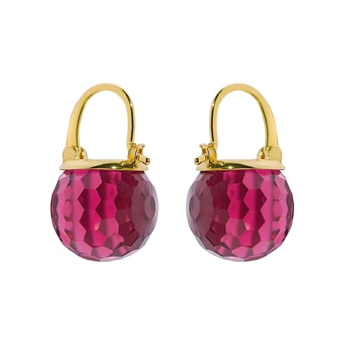 Image of Crystal Earrings for Women, Sparkly Austrian Crystal Disco Ball Earrings, 18K Gold Plated Post Drop Earrings with Colorful Spheres, Hypoallergenic & Lightweight, Ideal Gift for Her