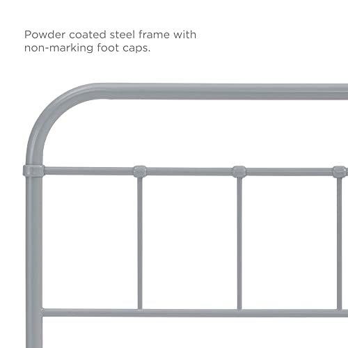 Modway Serena Rustic Farmhouse Style Steel Metal Twin Headboard Size In Antique Brown In Gray #TOP4