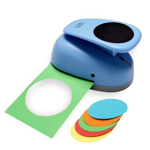 Circle Punch Paper Punch 2.5 inch Circle Hole Punch Cutters for for Paper Crafts Cardstock Gift Wrapping Scrapbook Tools Cards Arts Fun Projects Christmas Birthday Gifts(Blue).