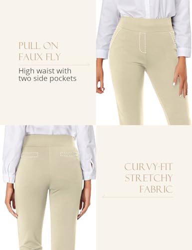 Tapata Women's 26''/28''/30'' Skinny Dress Pants High Waist Slacks for Office Work Business Casual Tall Petite Stretch Pants4