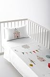 Incluye: 1 Sábana encimera: 120x180 cm - 1 Funda de almohada: 40x60 cm