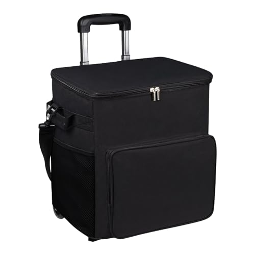 Hielera rodante, carrito aislado con ruedas, bolsa a prueba de fugas de 35 litros, 35.43 x 12.99 x 11.02 pulgadas, diseño de carrito con asa, almacenamiento portátil para frío, para viajes, picnic