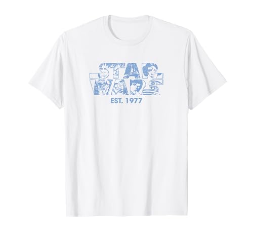 Image of Star Wars Cast Logo Star Wars Est. 1977 T-Shirt
