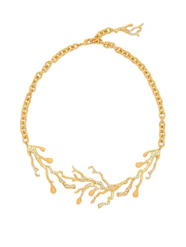 Oscar de la Renta, Coral & Gold Drops Necklace, Gold