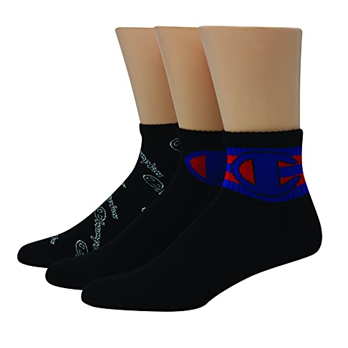 Champion Men's Multi Logo Ankle Sock, 3-Pair