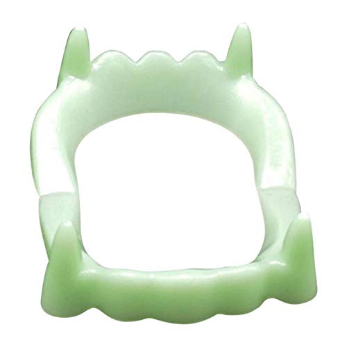 HAHAJY Vampire Denti Finti Bagliore Luminoso nel Buio Bavaglio Giocattolo terroristico per Halloween Party Cosplay Prop Masquerade Trucco Divertente Protesi, 1
