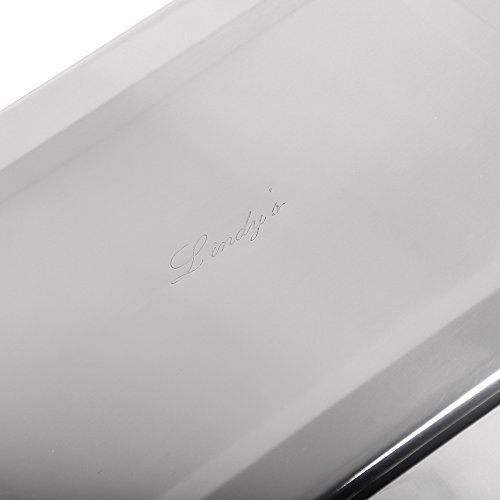 Lindy's Stainless Steel 9 X 13 Inches Covered Cake Pan with Stainless Steel Lid, Deep Pan for Baking Cakes, Breads, Casseroles, Fish, Vegetables and More