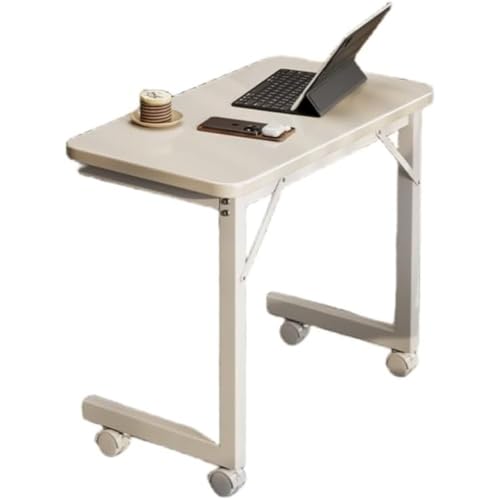 LAJOKING パソコンデスク、勉強机、多機能、スタイリッシュで薄型、モニターアームと互換性あり、キャスター付き、組み立て簡単、省スペース、在宅勤務に最適、自宅、寝室、リビングルーム、書斎、オフィスに最適 (A,80*40*65CM)