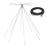 Tram-Browning 200 Watt Broad-Band Scanner 25 to 1300 MHz Super Discone Stainless Steel Base Antenna w/18ft 8X Type Cable