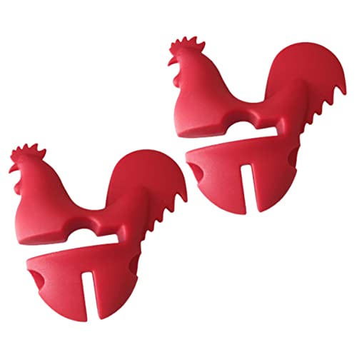 Garneck 2pcs Silicone Spoon Holder Over Pot - Anti-Spill Pan Tongs with Lid Lifter and Utensil Rest for Steam Pots and Crab Cooking Heat Resistant Kitchen Accessory