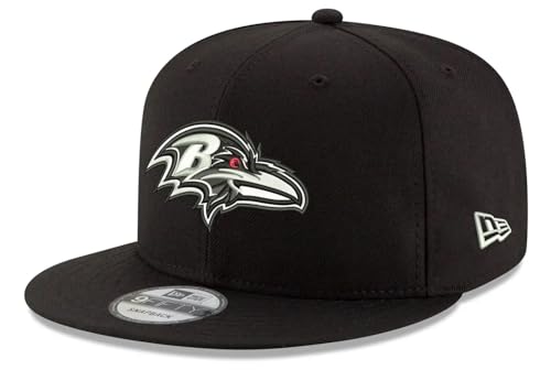 New Era NFL 9FIFTY Black White Adjustable Snapback Hat Cap One Size Fits All (Baltimore Ravens)