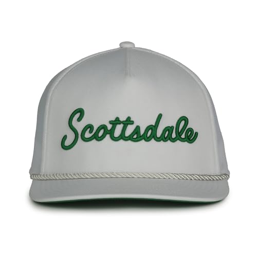 CADDIE UNIFORM Scottsdale White Golf Hat with Green Letters