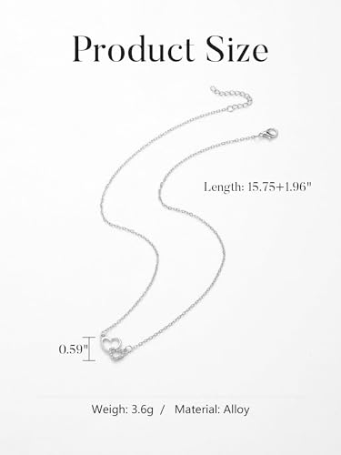 1PC Gold Heart Necklace for Women, Minimalist Fashion Jewelry for Everyday Wear, Trendy Women's Accessory, Gold Chain Necklace with Heart Charm4