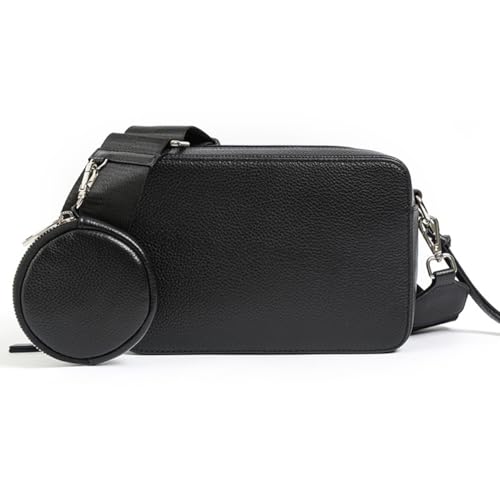 Leather Crossbody Bag for Women, Purses For Women, Satchel Bag 2 Zipper Compartments 2 Straps and External Pouch