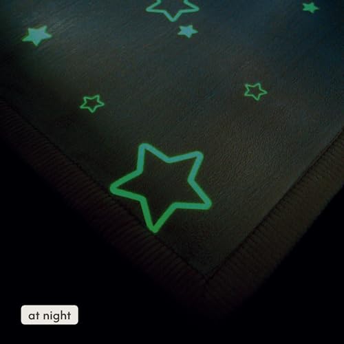 Image of Hakuna Matte GlowCloud Baby Play Mat for Floor 47 inchx 67 inch Stars | Coral Velvet high-Density Foam Rug for Crawling & Cozy Play - Non-Slip