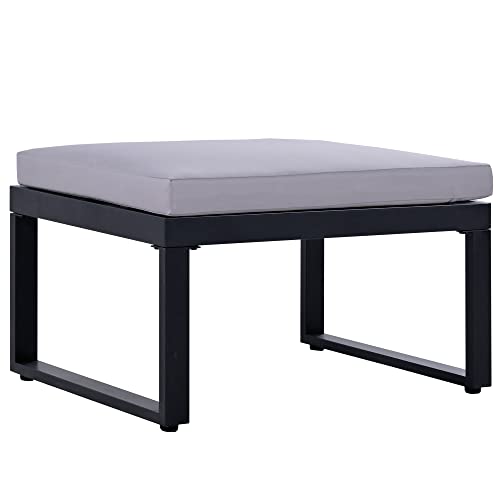 Lumisol Industrial Outdoor Furniture Set, Modern Patio Conversation Set Metal Sectional Sofa With Bench And Coffee Table (Gray, 6 Piece) #TOP7