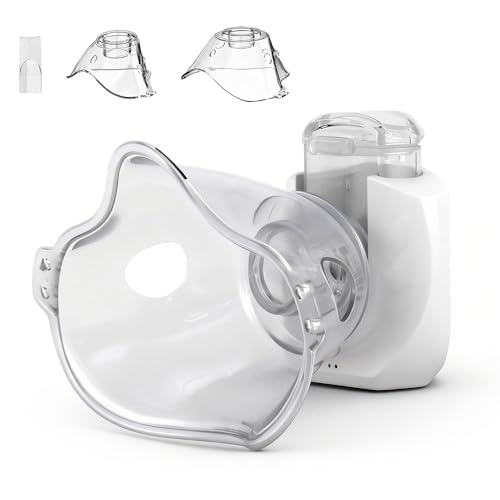 Wxeadu Nebulisateur pour Adultes et Enfants, Nébuliseur Portable Aerosol, Rechargeable Nebulisateur Inhalateur, Nébuliseur Silencieux avec 2 Masques et Embout Buccal pour la Maison et les Voyages
