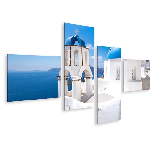 Tableau église Santorin pour habiller mur salon déco voyage