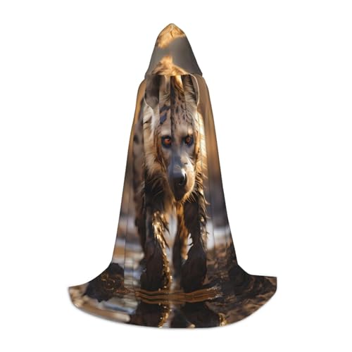 PHAYAH Lone Hyena Robe à capuche pour adulte avec motif Halloween pour adulte – Déguisement de fête pour homme et femme, costume de cosplay, noir, taille S