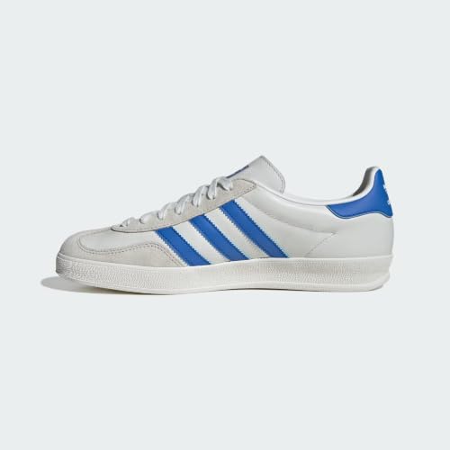 Image of adidas Men's Gazelle Indoor Sneaker, Crystal White /Blue /Grey One, Size 9