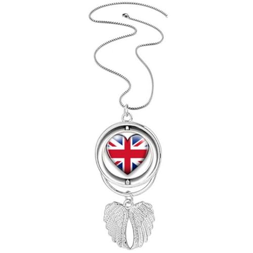 Collier drapeau britannique Union Jack avec pendentif élégant pour homme et femme